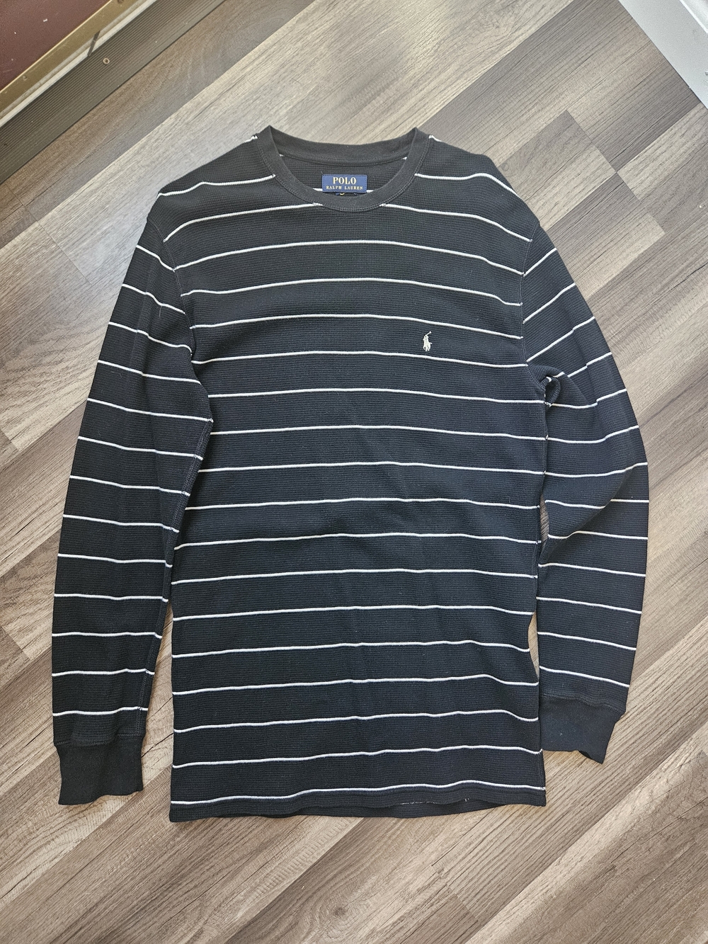Polo by Ralph Lauren Men's Black Striped Long-Sleeve Tee